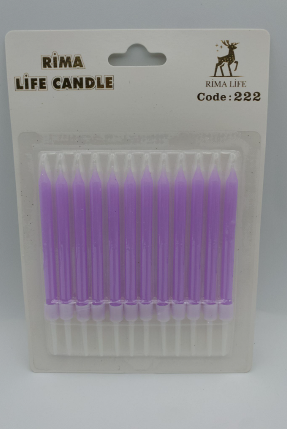 Lila Doğum Günü Mumu 12 Lı Kod: 222